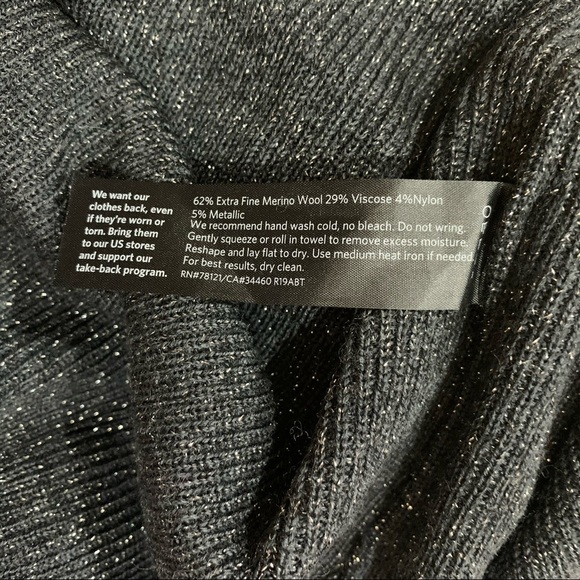 🎁 Eileen Fisher MetallicDetail Wool Blend Cardigan - Picture 8 of 10